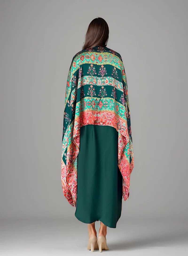 إكستاسي طقم فستان كيب مطبوع